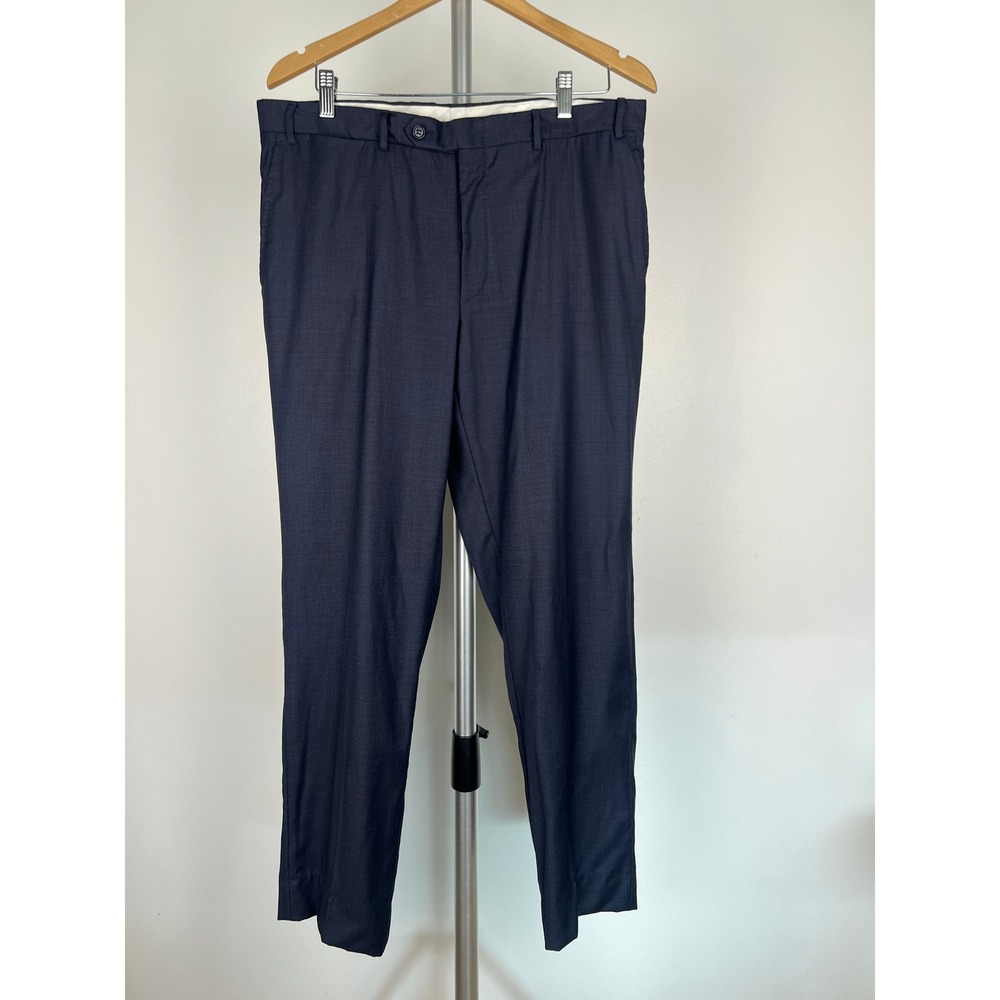 Canali Mens Navy Blue 100% Wool Dress Pants Made in Italy Size US 36R / EU 52R